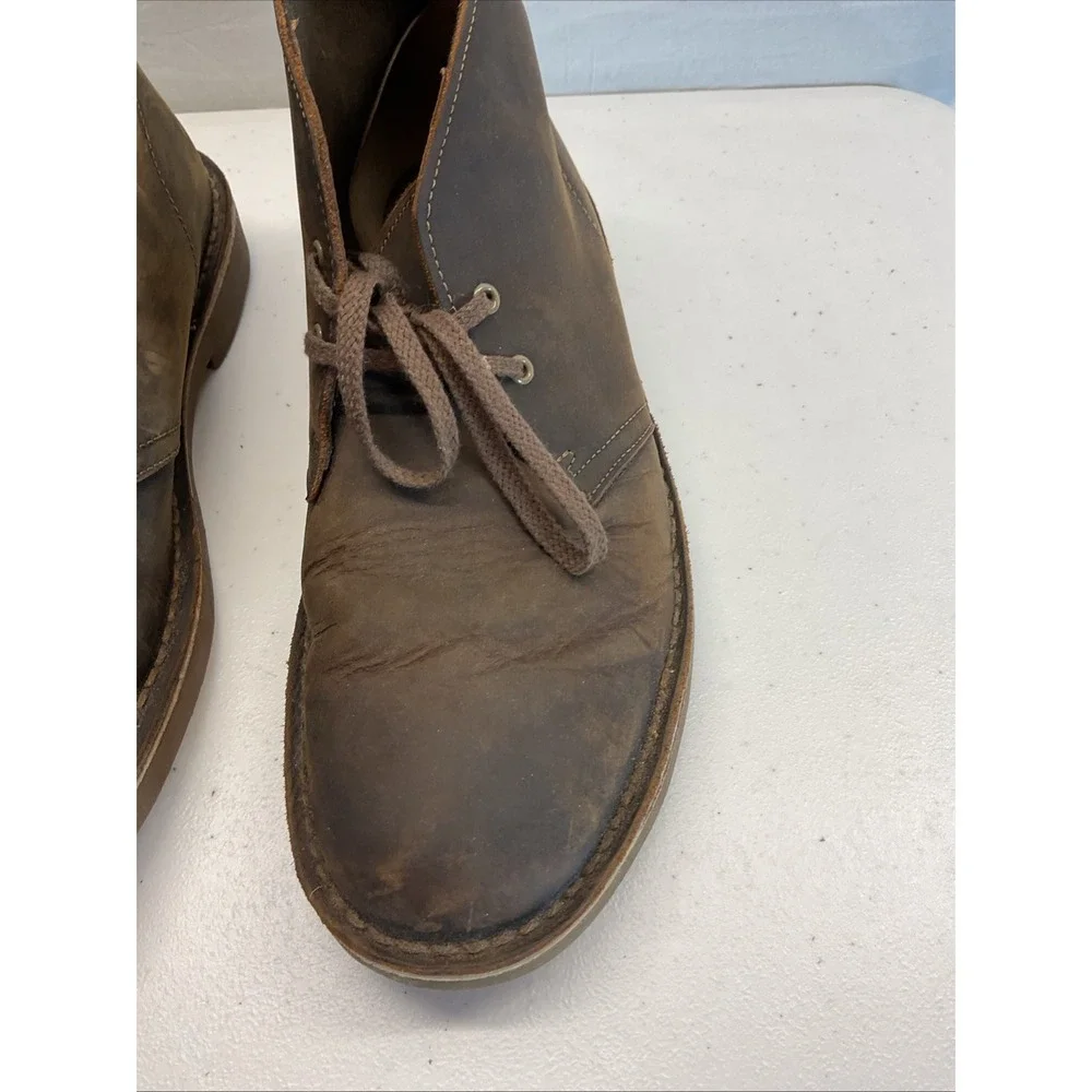 Clarks Bushacre 2 Mens Size‎ 9.5 Brown Classic Leather Ankle Chukka Boots Shoes